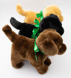 3 avalanche dog plush toys side view.