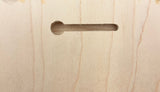 Close up of keyhole hanger