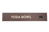 Rectangular brown sign with 'Yoda Bowl' text and a double black diamond icon