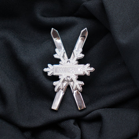Ski Cross Snowflake Pin